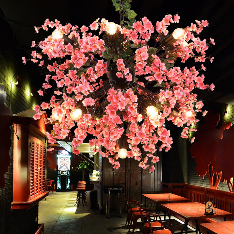Farmhouse Metal Pink Sputnik Chandelier - 13 Heads Pendant Ceiling Light for Restaurants
