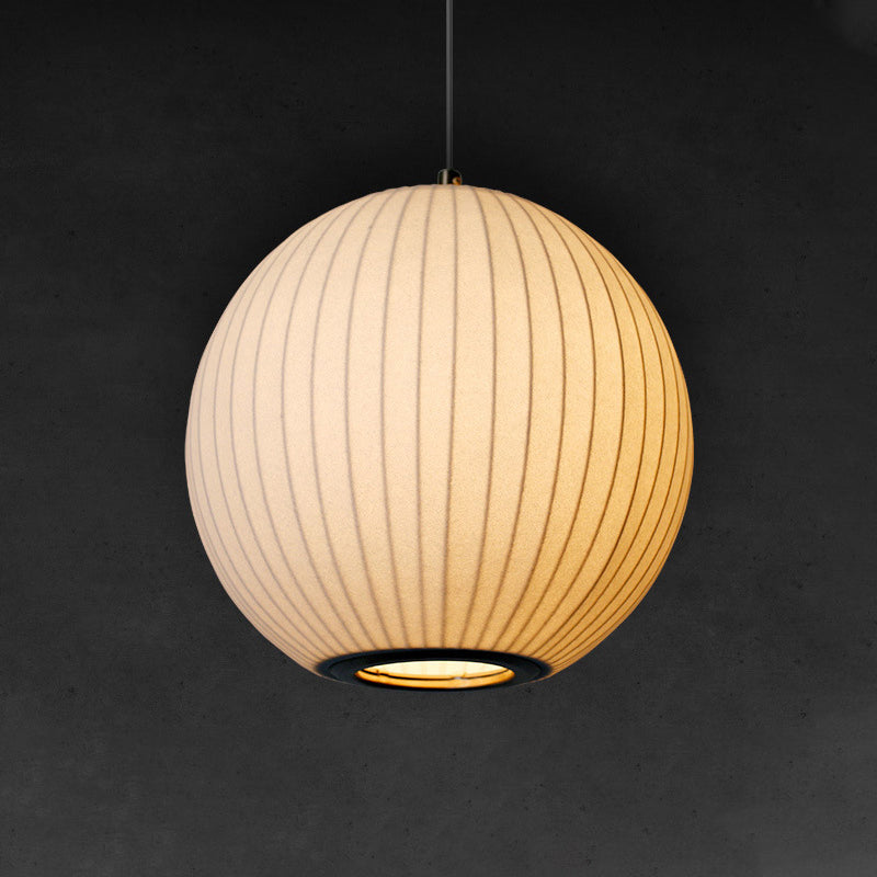 Minimalist White Fabric Pendant Light For Dining Room - Available In 12/16 Width