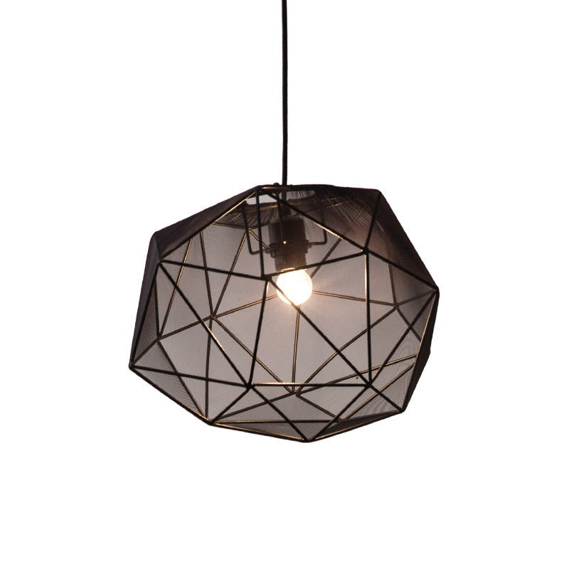 Modern Geometric Bedroom Pendant In Black/White - Sleek Hanging Lighting Fixture