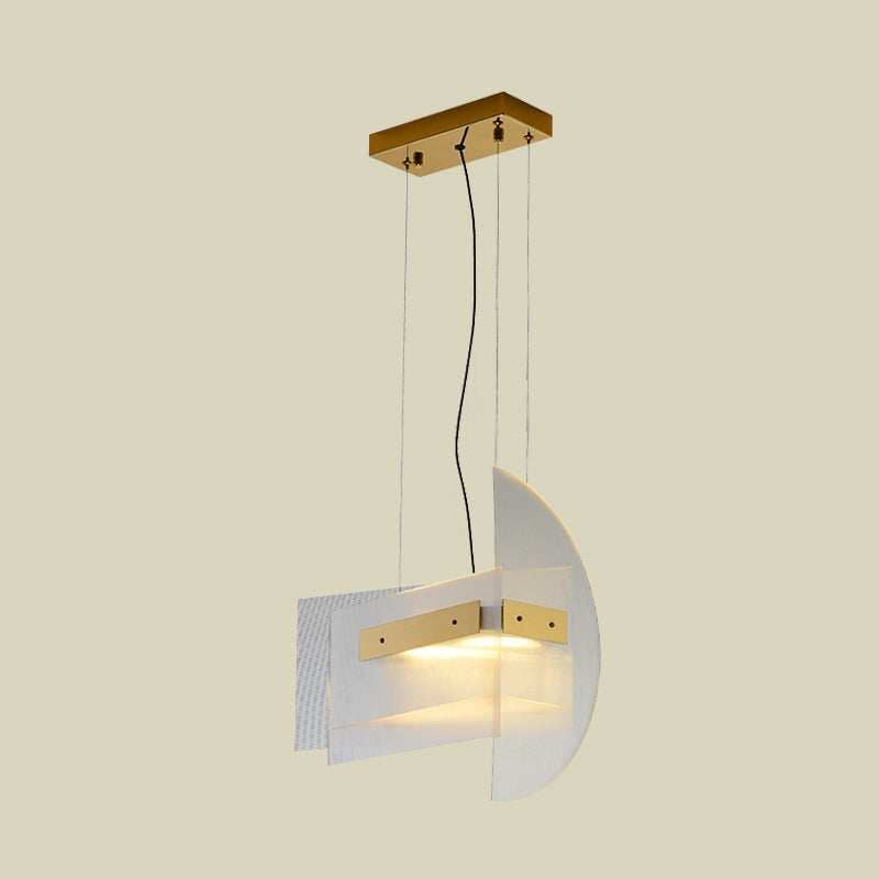 Contemporary Gold Geometric Chandelier: Clear Glass Led Hanging Light Fixture For Dining Room