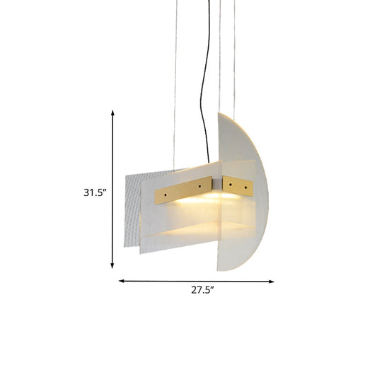 Contemporary Gold Geometric Chandelier: Clear Glass Led Hanging Light Fixture For Dining Room