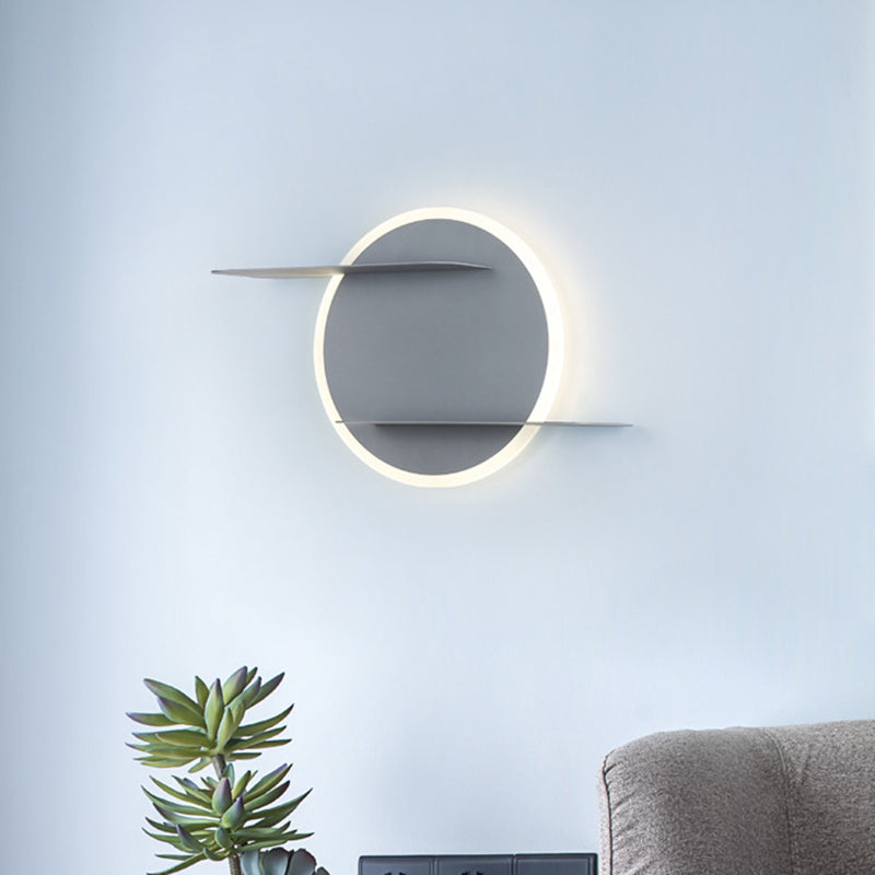White/Grey Wall Mounted Led Sconce For Contemporary Bedroom Décor Grey