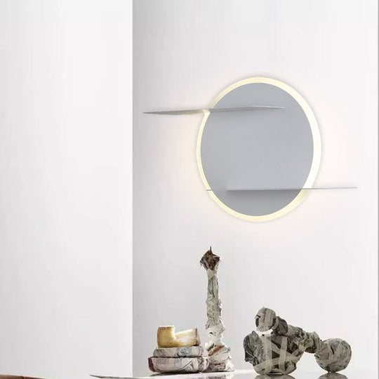 White/Grey Wall Mounted Led Sconce For Contemporary Bedroom Décor White