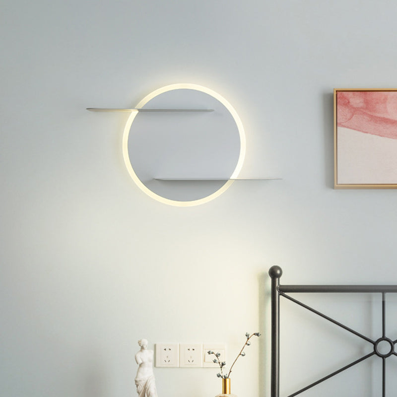 White/Grey Wall Mounted Led Sconce For Contemporary Bedroom Décor