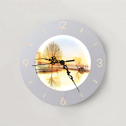 Modern White Led Wall Clock - Indoor Acrylic And Metal Mount For Kids / B