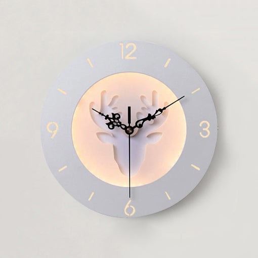 Modern White Led Wall Clock - Indoor Acrylic And Metal Mount For Kids / C