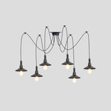 Vintage Iron Saucer Led Pendant - Black 2/3/6 Lights Bar Swag Pendulum Lamp