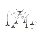 Vintage Iron Saucer Led Pendant - Black 2/3/6 Lights Bar Swag Pendulum Lamp