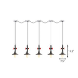 Industrial Saucer Tandem Pendant Lamp - Black (3/5/7-Bulb) For Restaurant Lighting