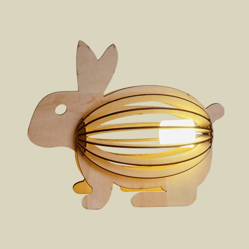 Wooden Kids Night Lamp - Usb Rechargeable Rabbit Led Table Light