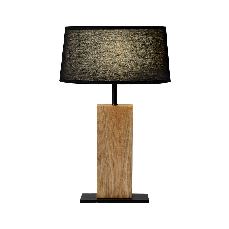 Simple Black Night Light Table Lamp With Wood Stand - Perfect For Living Room