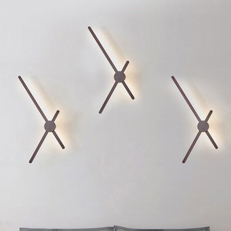 Brown Metal Post Modern Wall Sconce - Stylish Living Room Lighting