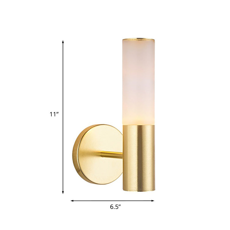 Modern Frosted Glass Wall Lamp With Gold Led
