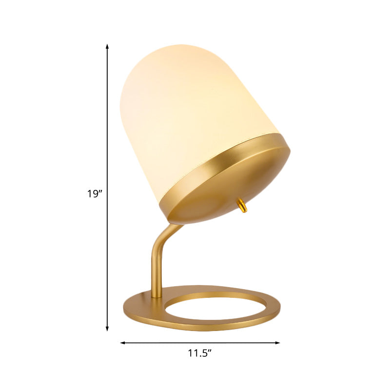 Frosted Glass Small Desk Lamp - Pinecone Post Modern Brass Finish
