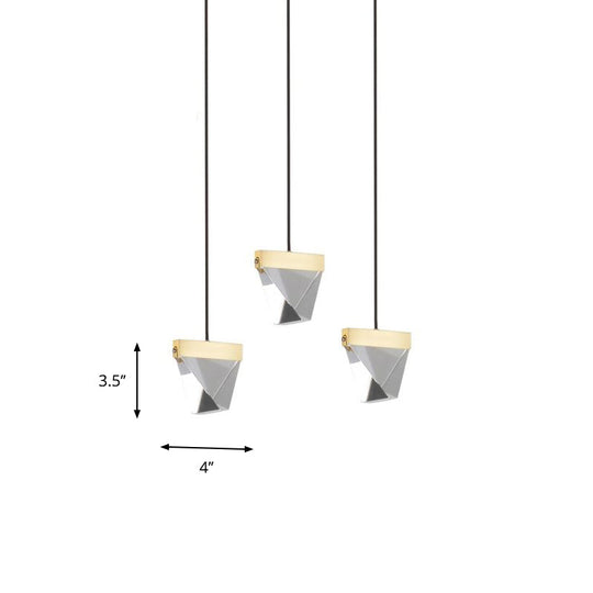 Gorgeous 3/6-Light Gem Multi Ceiling Pendant Lamp Kit With Led Beveled Crystal And Simple Brass