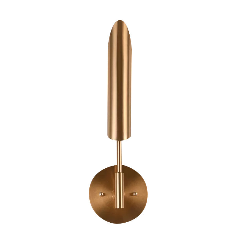 Modern Metal Wall Lamp Sconce With Brass Finish Led Lighting - Tube Up-Down Mount