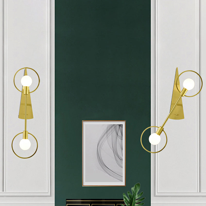 Modern Brass Wall Mounted Loop Sconce Light Fixture For Bedroom 2 /