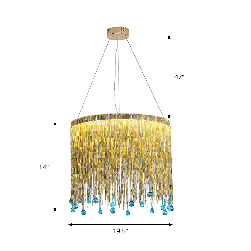 Stylish Fringe Skirt Pendant Lamp: Modern Aluminum LED Hanging Light Fixture