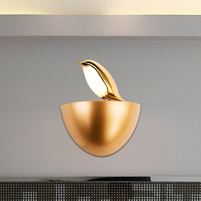 Birdie Wall Lamp Kids Aluminum Led Sconce Light Fixture With Stand Silver/Gold Finish Gold