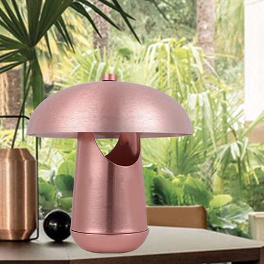 Contemporary 1-Head Metallic Nightstand Lamp In Bronze/Rose Gold - Table Lighting For Dining Rose