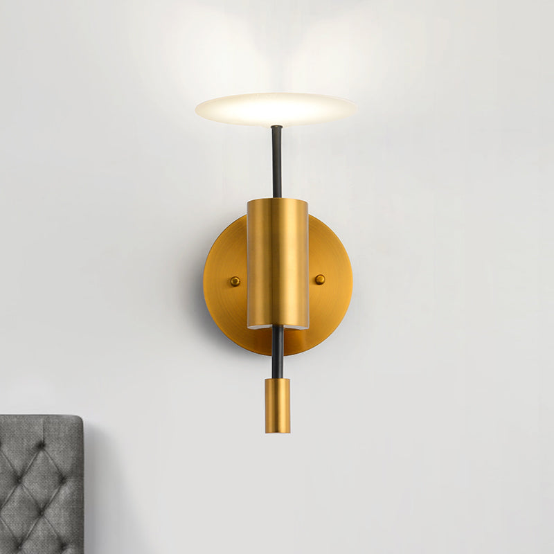 Postmodern Brass Tube Wall Mounted Led Sconce Lamp