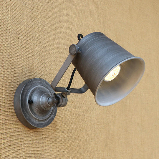 Antique Style Iron Wall Sconce - Outdoor Mounted Lamp Adjustable Black/Grey