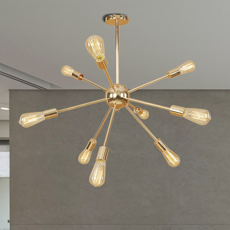 Retro Copper/Chrome Chandelier - Stylish 9/12 Lights Pendant Light for Over Table
