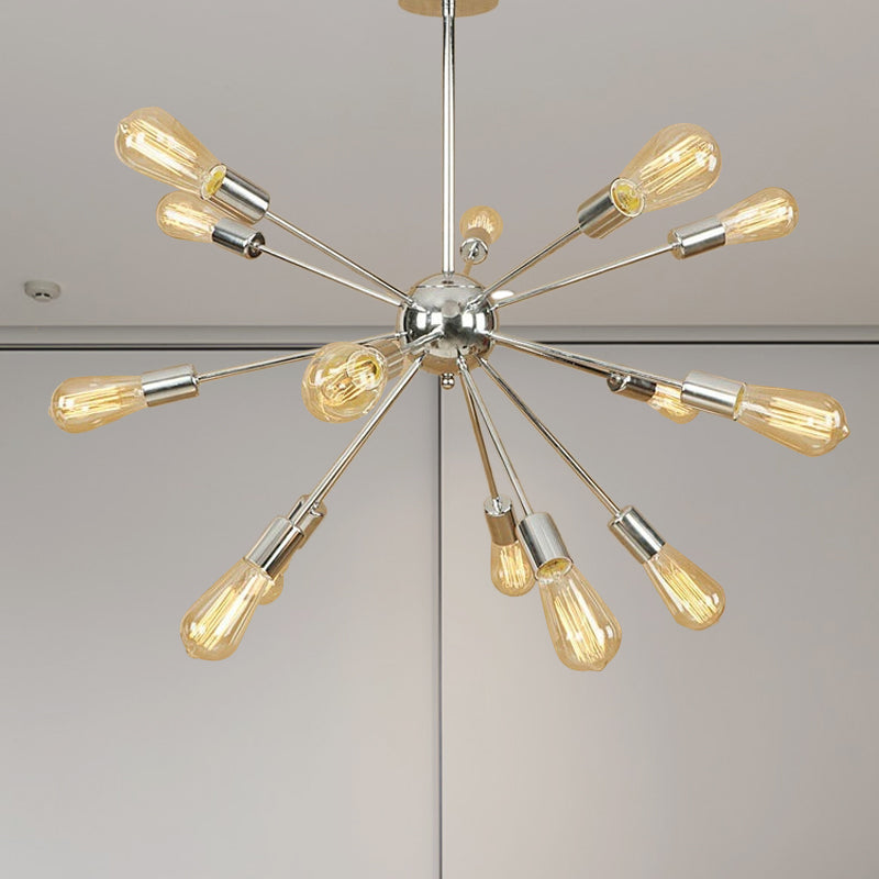 Retro Copper/Chrome Chandelier - Stylish 9/12 Lights Pendant Light for Over Table