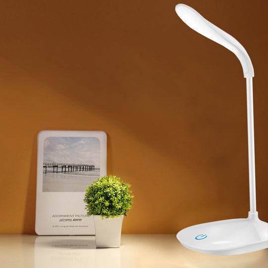 Blue/Pink/White Usb Charging Desk Lamp - Modern Touch-Sensitive Table For Reading White