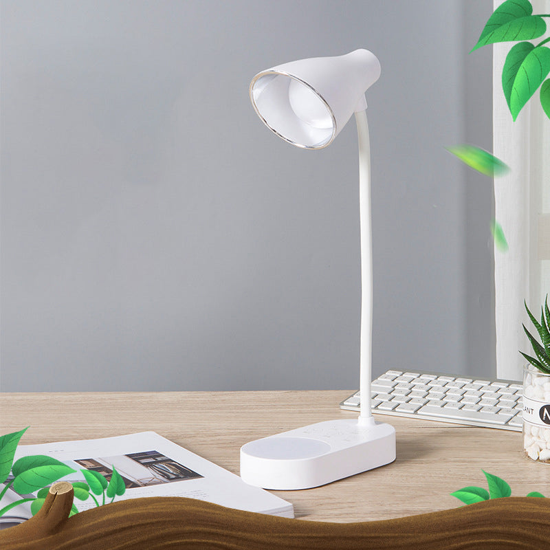 White Led Desk Lamp With 5-Level Dimmer Touch Sensor Usb Charging - Perfect For Studying