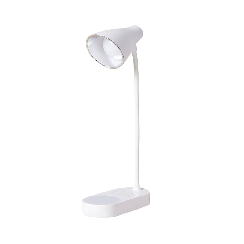 White Led Desk Lamp With 5-Level Dimmer Touch Sensor Usb Charging - Perfect For Studying