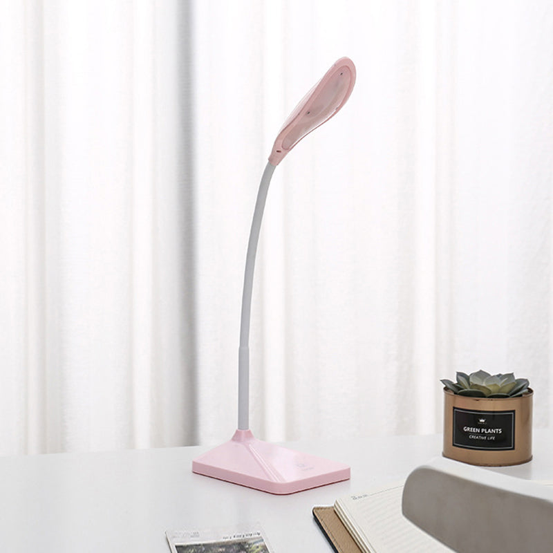 Modern Touch Control Led Desk Lamp - Rechargeable Reading Light In Blue/Pink/White Pink