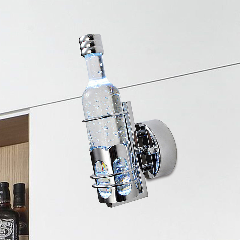 Contemporary Crystal Wall Lamp With Bottle Shape In Multi Color Light Ideal For Bars And Cafes