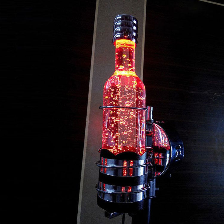 Contemporary Crystal Wall Lamp With Bottle Shape In Multi Color Light Ideal For Bars And Cafes Clear