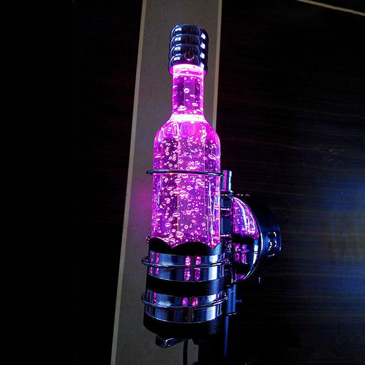 Contemporary Crystal Wall Lamp With Bottle Shape In Multi Color Light Ideal For Bars And Cafes Clear
