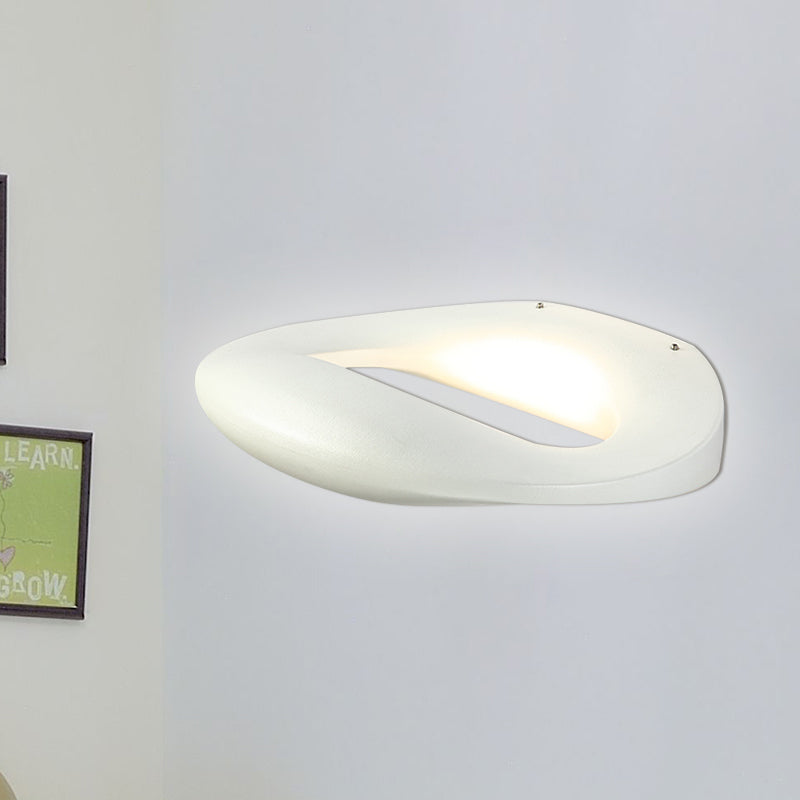 Modern Smiling Face Led Wall Lamp For Corridors - Black/White