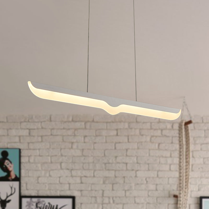 Sleek Linear Led Ceiling Office Pendant Light Fixture In Warm/White/Natural