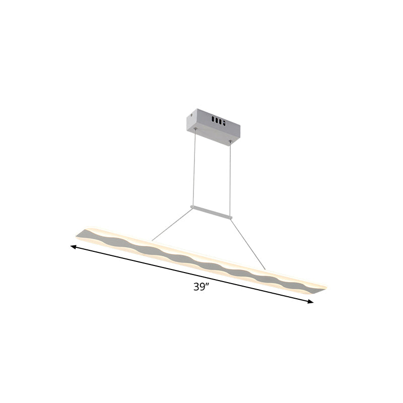 Modern LED Hanging Pendant Light for Living Room Ceiling - Acrylic Material, Warm/White Light, 39"/47" Wide