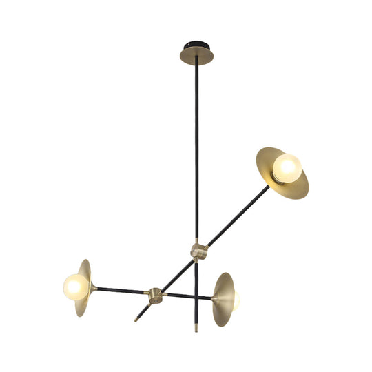 Contemporary Brass 3/6/12-Light Flared Shade Hanging Metal Suspension Chandelier Lamp