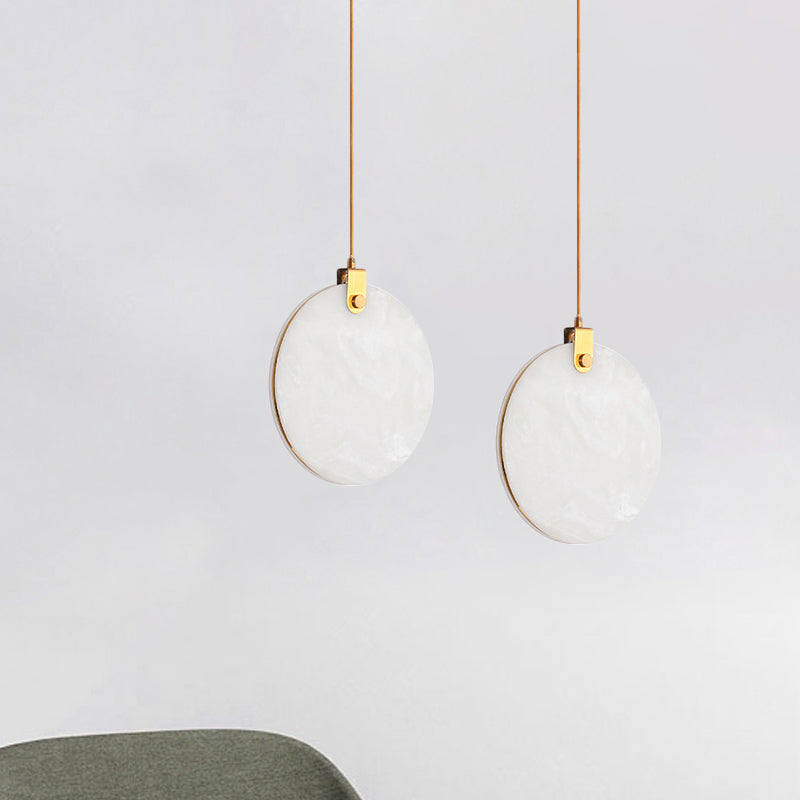 Round Glass Pendant Lamp with Modern LED Lighting in White or Warm Light - Available in 3 Sizes
