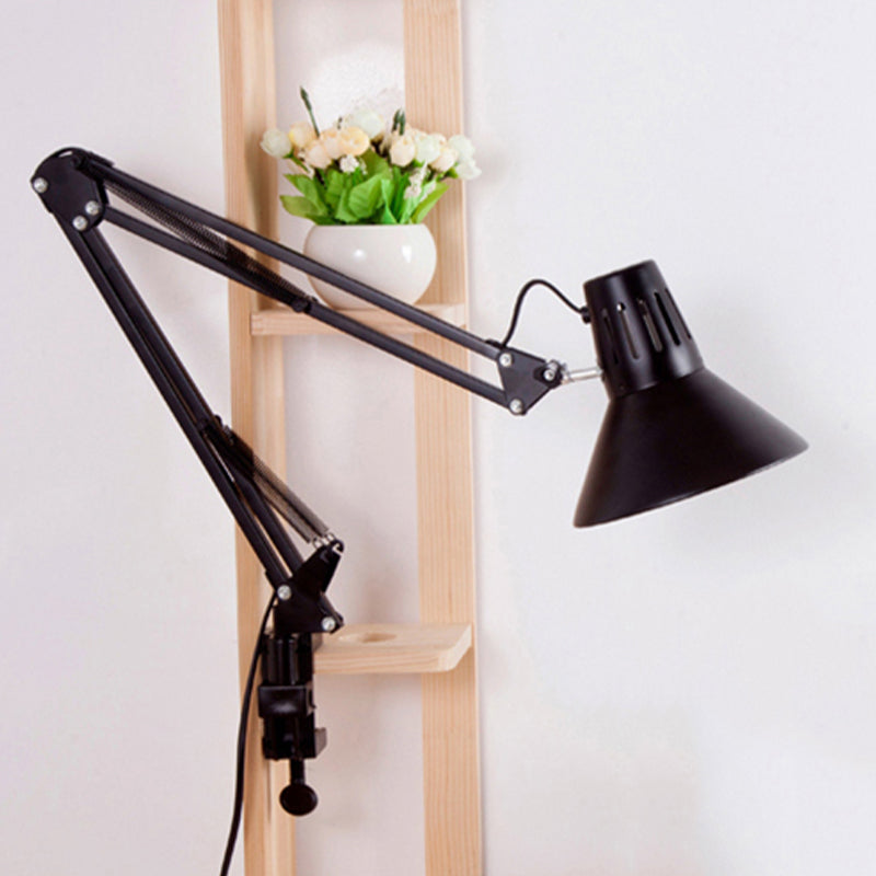 Contemporary Metal Desk Light With Adjustable Arm - Stylish Task Lamp For Study Room Black/White