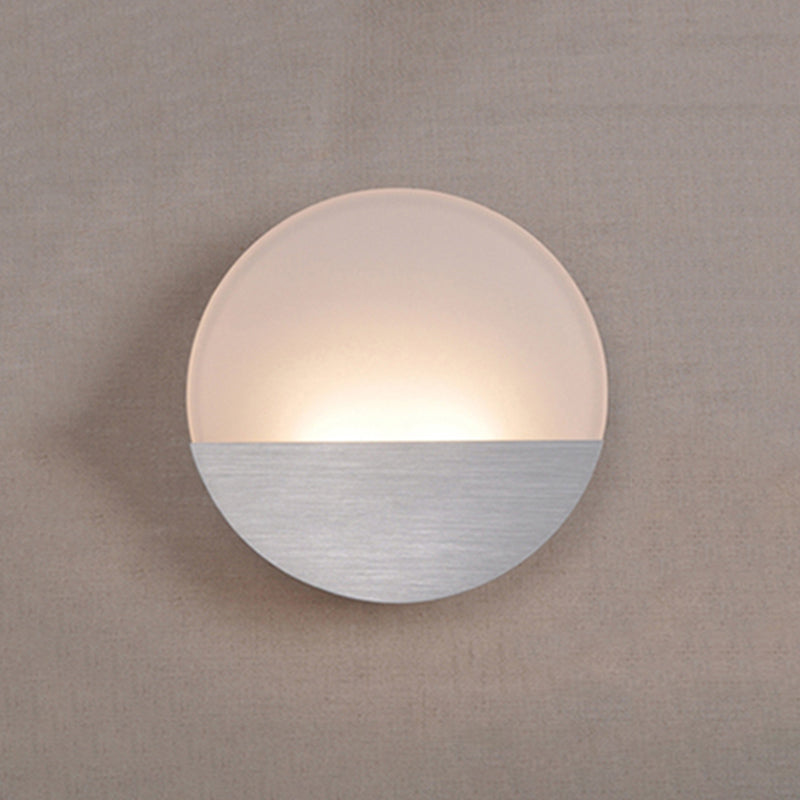 Modern Led Sconce Light: Sleek White Round/Square Design Single Acrylic Wall Lighting In Warm/White