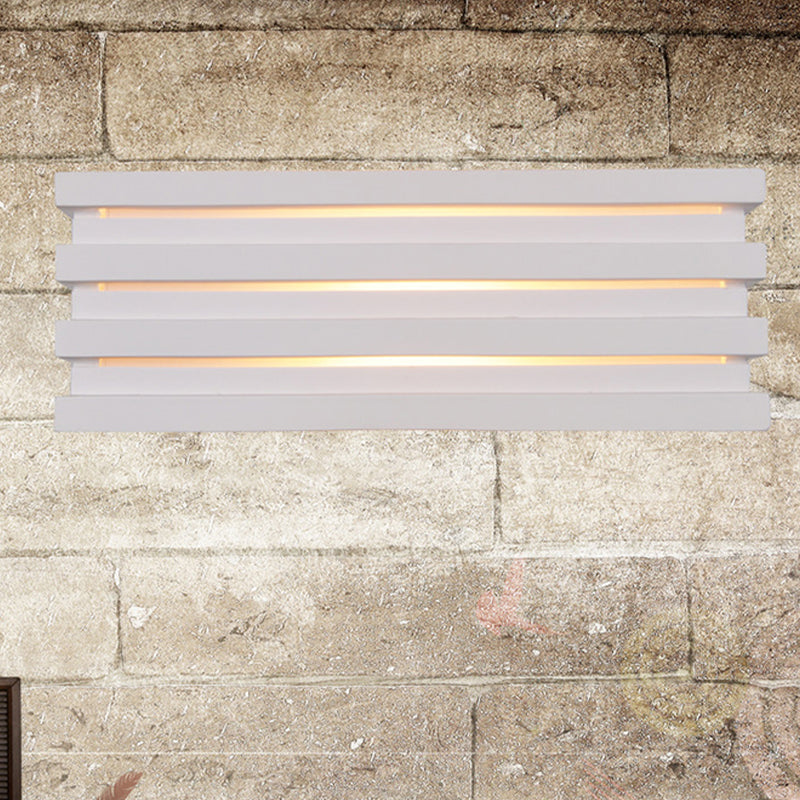Nordic Style White Wall Lamp With Louvered Design