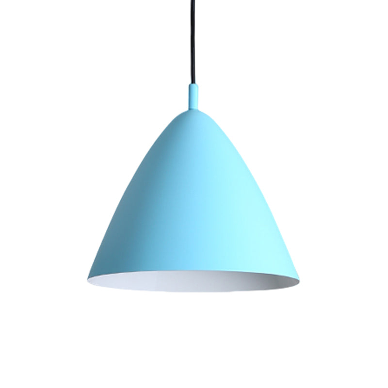 Modern Metal Tapered Ceiling Pendant Light - 1 Pink/Blue/Green 10.5/13/16 Diameter Hanging Lamp Kit