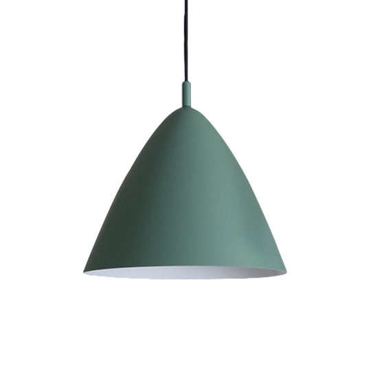 Modern Metal Tapered Ceiling Pendant Light - 10.5"/13"/16" Diameter - Hanging Lamp Kit in Pink/Blue/Green - 1 Light