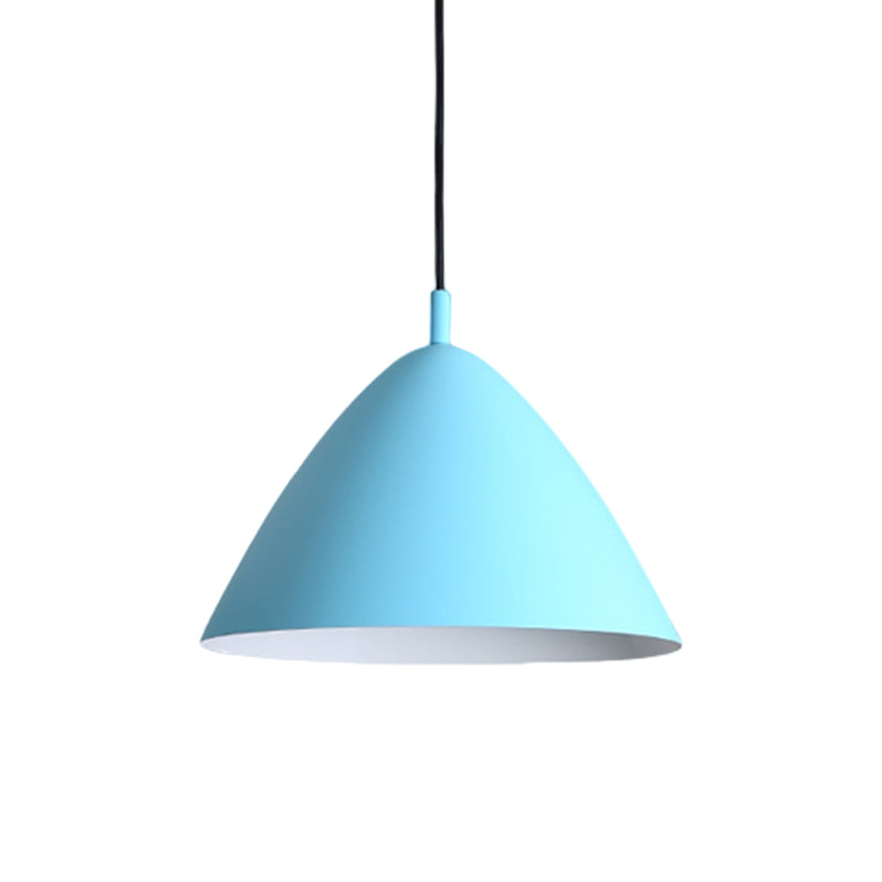 Modern Metal Tapered Ceiling Pendant Light - 1 Pink/Blue/Green 10.5/13/16 Diameter Hanging Lamp Kit