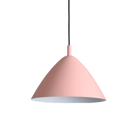 Modern Metal Tapered Ceiling Pendant Light - 1 Pink/Blue/Green 10.5/13/16 Diameter Hanging Lamp Kit