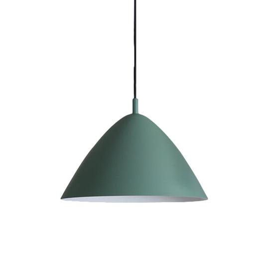 Modern Metal Tapered Ceiling Pendant Light - 10.5"/13"/16" Diameter - Hanging Lamp Kit in Pink/Blue/Green - 1 Light