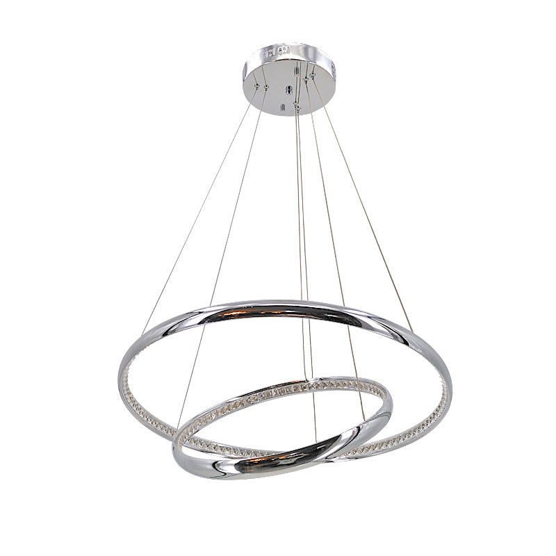 Contemporary Led Acrylic Ring Chandelier Pendant - Warm/White Light