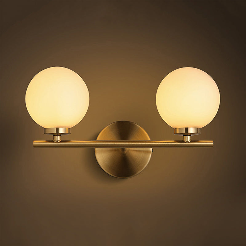 Nordic Style Wall Sconce Light Gold Orb With Glass Shade - Elegant Mount Lighting